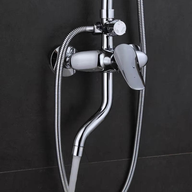 Shower Set Hot And Cold Water Valve Rain Shower Head Bathroom Bath Full Shower-6521