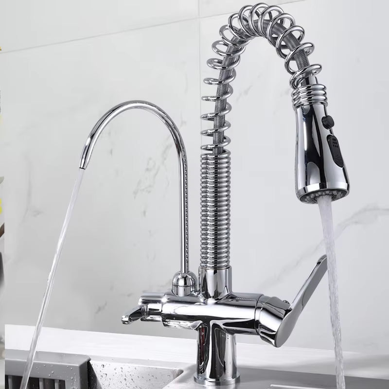 Spring Loaded Kitchen Sink Faucet With Drinking Water-8589