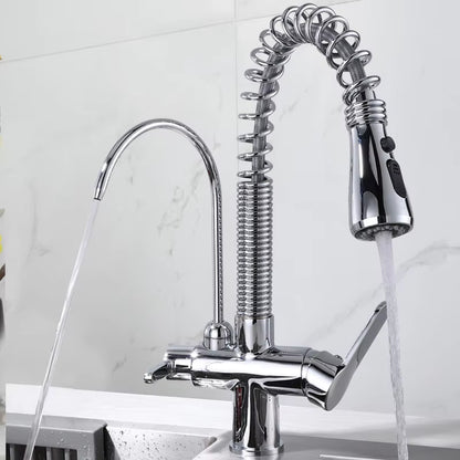 Spring Loaded Kitchen Sink Faucet With Drinking Water-8589