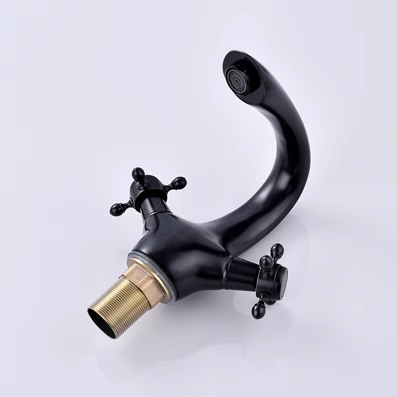 Bathroom Basin Double Handle Antique Faucet-7071
