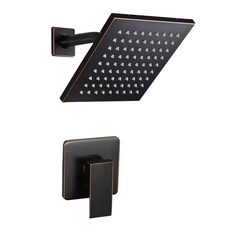 Wall Mounted Shower Set Modern Shower System Bathroom Faucet Luxury Brass Kit Rain Shower Set-6535