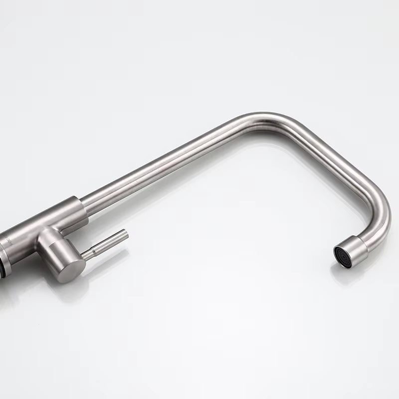 Simple Stainless Steel Bathroom Laundry Kitchen Hot And Cold Adjustable Faucet-5225