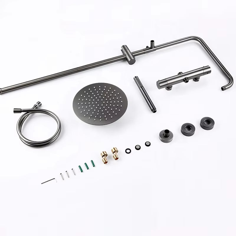 Wall Mounted Bathroom Thermostatic Shower Set With Handheld Showerhead-6955