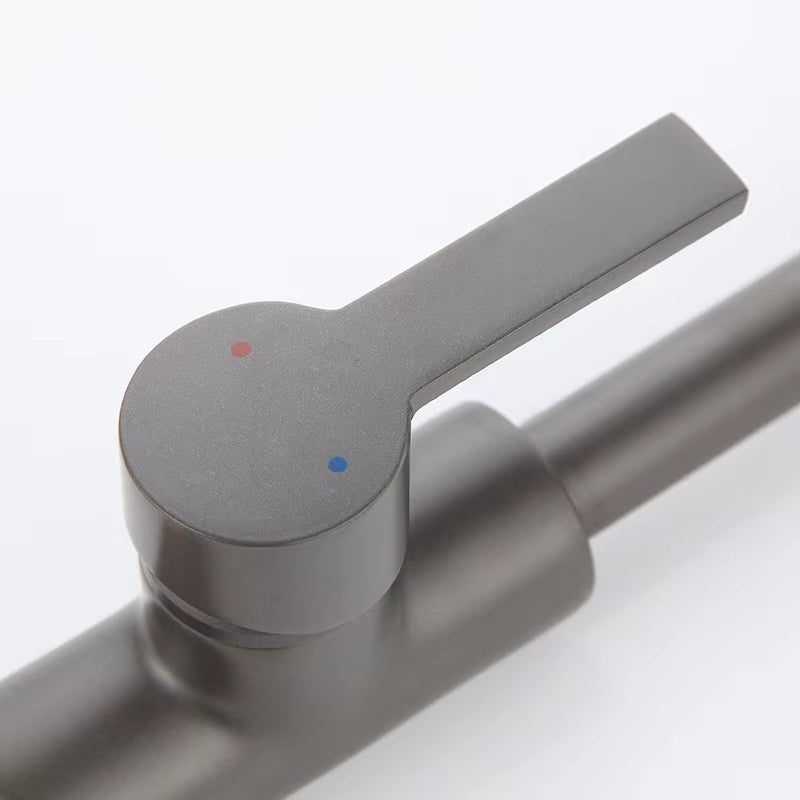 Premium Black Kitchen Sink Single Hole Handle Swivel Faucet-8418