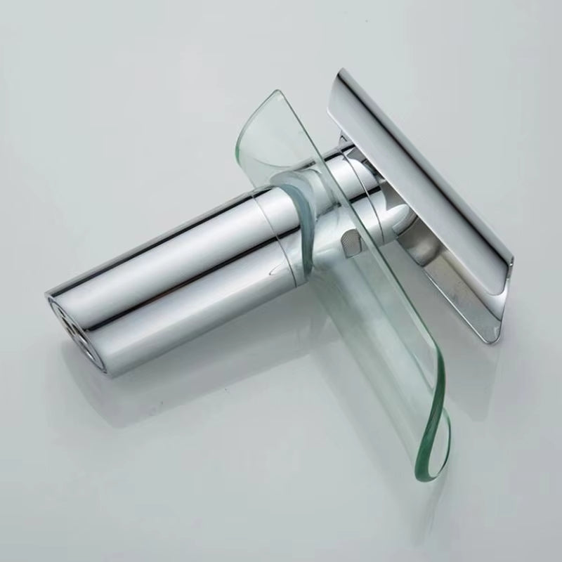 Bathroom Basin Glass Waterfall Hot And Cold Faucet-7262