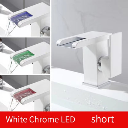 Led Luminous Bathroom Wash Basin Sink Faucet-7115