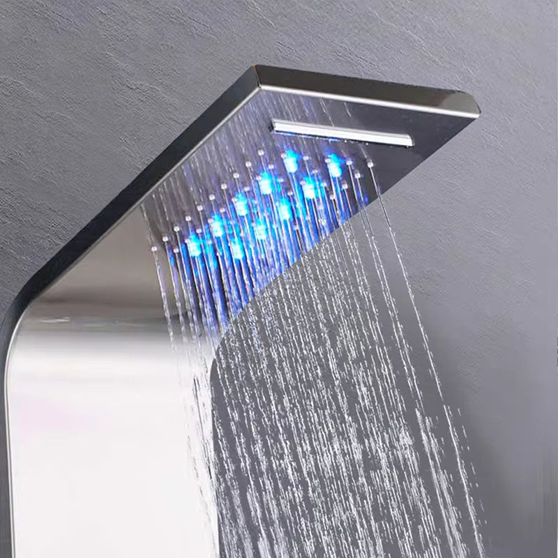 Shower Screen Bathroom Wall Mounted Waterfall Shower Column Set Massage Nozzle Led Shower Screen-6668
