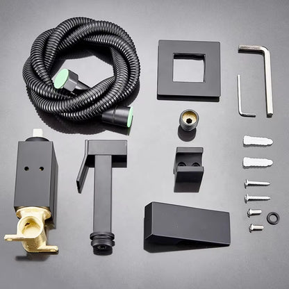 Black Bathroom Bidet Cleaning Floor Toilet Universal Faucet Spray Gun-6051MB