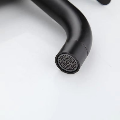 Black Hot And Cold Bathroom Faucet-5387