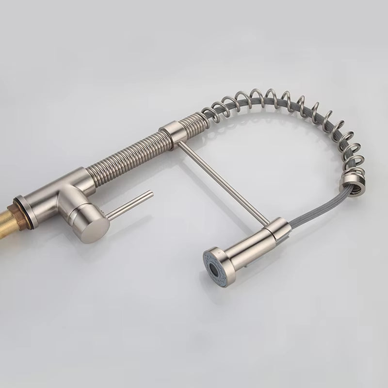 Spring Loaded Hot And Cold Water Kitchen Sink Pull Down Faucet-8592