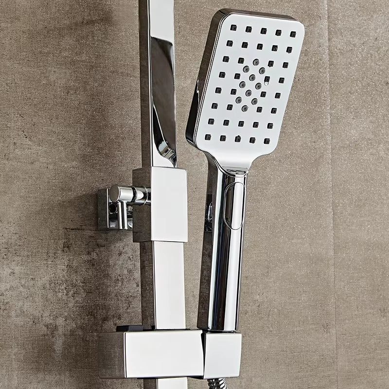 Wall Mounted Thermostatic Shower Set Round Handle With Spray Gun-6938