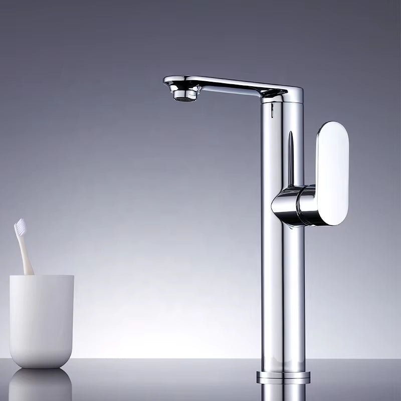 Bathroom Basin Single Lever Chrome Plated Cranebill Brass Faucet-7157