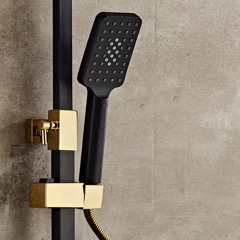 Constant Temperature Bathroom Wall Mounted Black Gold Bath Set-6234