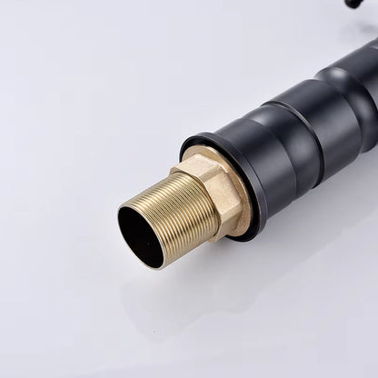 Black Antique Brass Double Handle Bathroom Basin Faucet-7082
