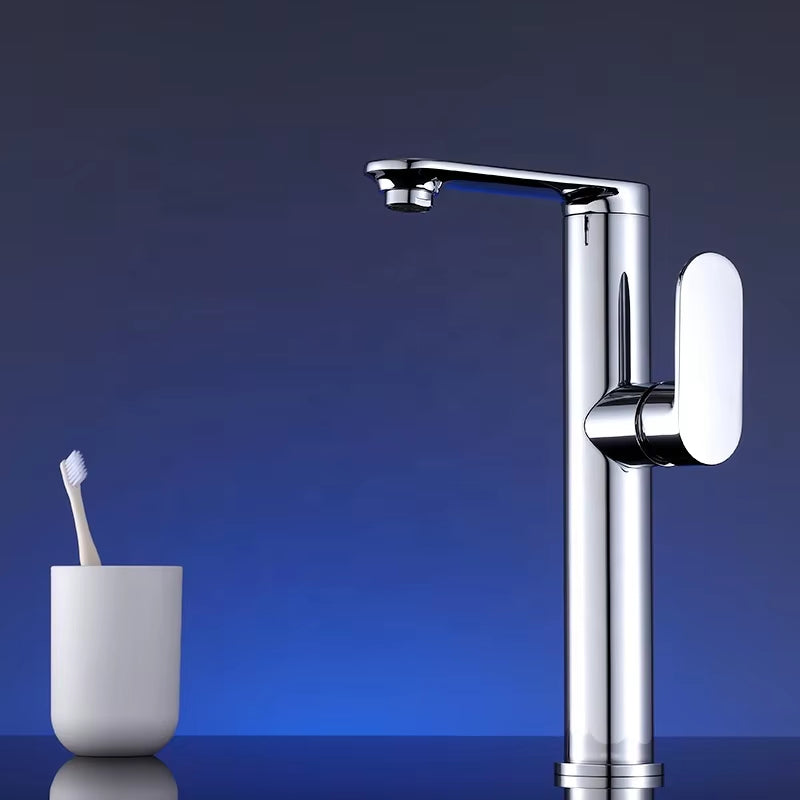 Bathroom Basin Single Lever Chrome Plated Cranebill Brass Faucet-7157