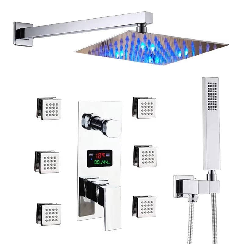 Wall Mounted Shower Set Luxury Led Shower Light Rain Shower Set-6569