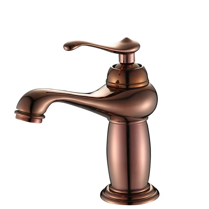 Elegant Design Bathroom Washbasin Gold Single Handle Faucet-7092