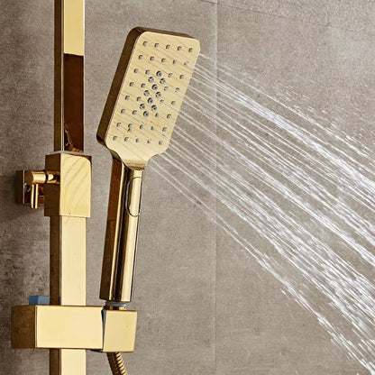Gold Wall Mounted Shower Set With Spray Gun-6243