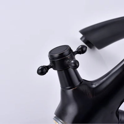 Bathroom Basin Double Handle Antique Faucet-7071