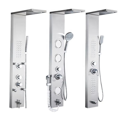 Stainless Steel Waterfall Shower Column Set Wall Mounted Massage Body Spray Head Led Shower Screen-6669