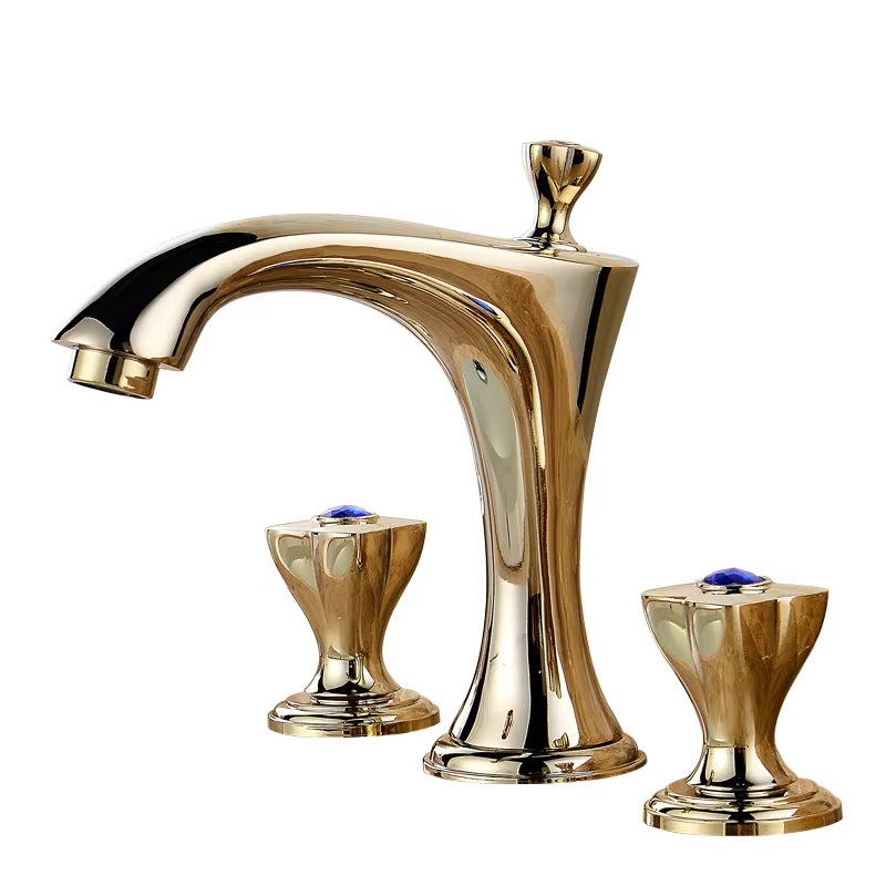 Bathroom Countertop Luxury 3 Hole Double Handle Faucet-7605