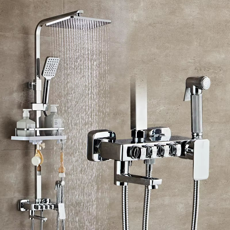 Bathroom Shower Square Shower With Built-In Spray Gun-6238