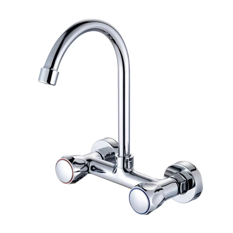 Wall Mounted Kitchen Sink Double Handle Faucet-8324
