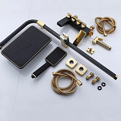 Gold And Black Wall Mounted Thermostatic Shower Set-6244