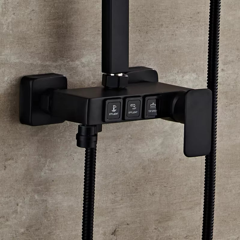 All Black Constant Temperature Wall Mounted Shower Room Shower-6240