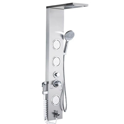 Led Light Shower Screen Wall Mounted Stainless Steel Waterfall Shower Screen Set-6670