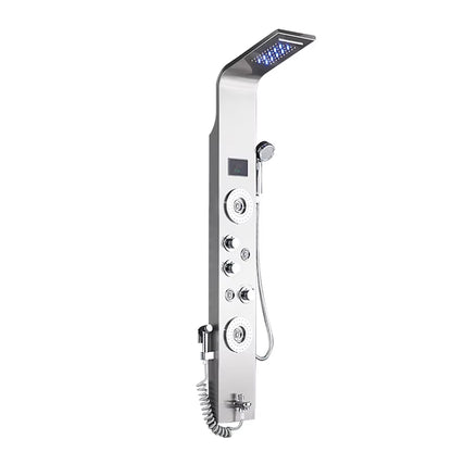 Shower Screen Bathroom Wall Mounted Waterfall Shower Column Set Massage Nozzle Led Shower Screen-6668