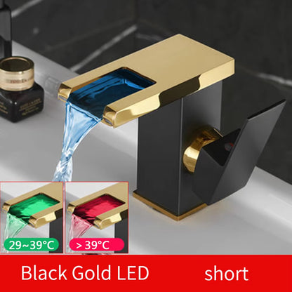 Led Luminous Bathroom Wash Basin Sink Faucet-7115