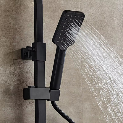 Wall Mounted Thermostatic Shower Set With Round Spray Handle-6940