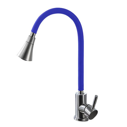 Kitchen Sink Countertop Mounted Flexible Handheld Sprayer Column Faucet-8625BL