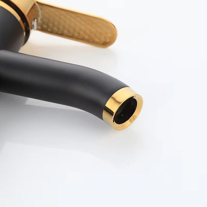 European Style Bathroom Hot And Cold Hand Wash Black Gold Faucet-5001