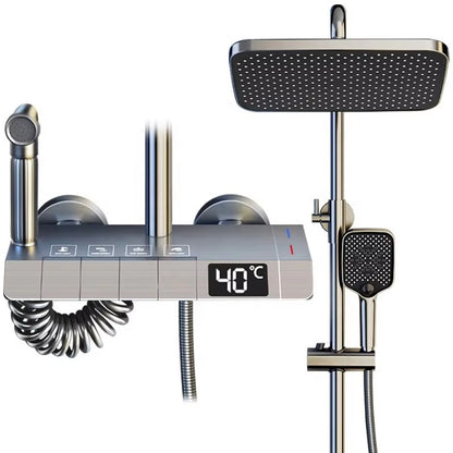 Shower Set Luxury Brass Rain Shower Mixer Set Smart Digital Display Shower Faucet Set-6282W