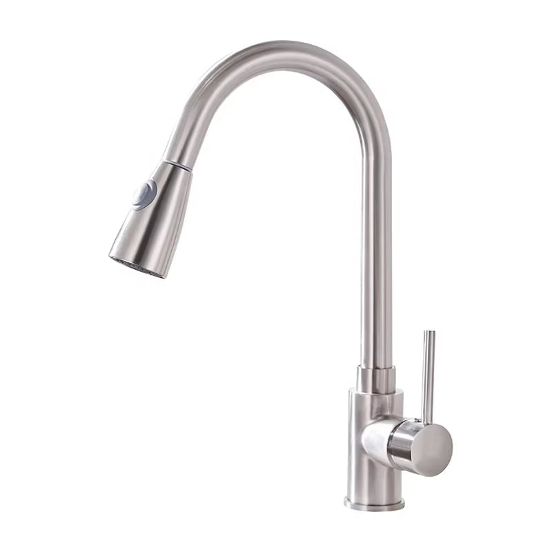 Modern Kitchen Pull Out Stainless Steel Sink Faucet-8424-1