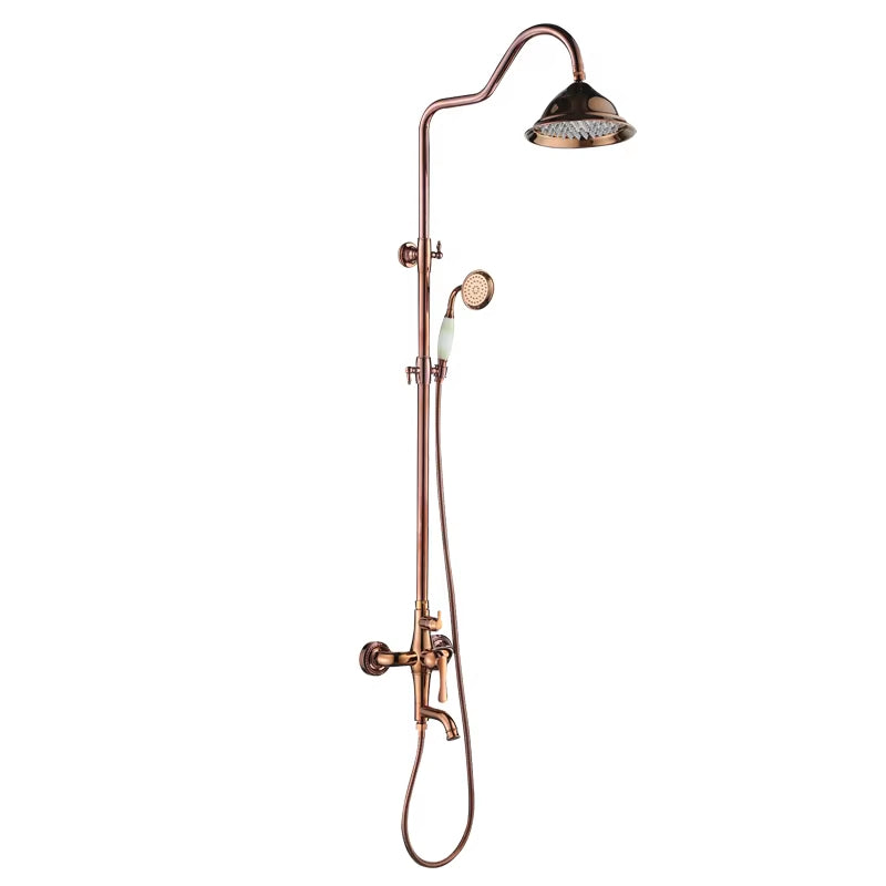 Contemporary Rose Gold Antique Mixer Shower-6220