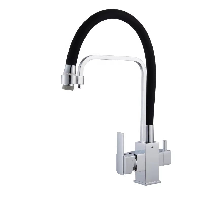 Kitchen 360 Degree Rotating Single Hole Square Handle Faucet With Water Purification Faucet-8921