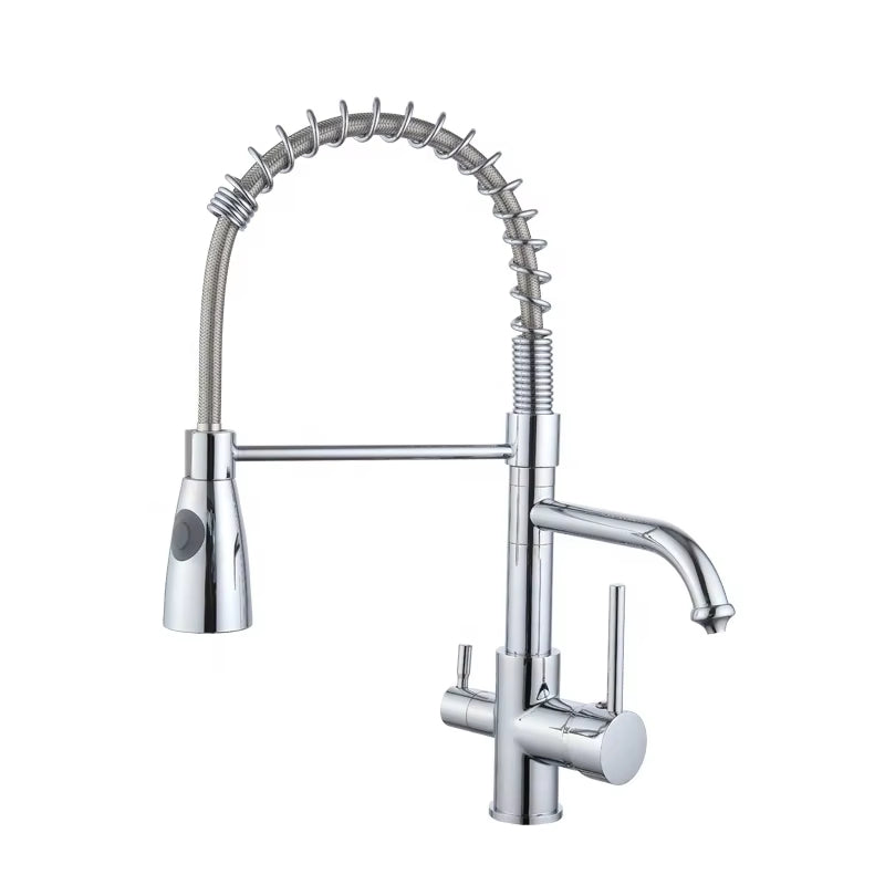 360 Degree Swivel Kitchen Countertop Faucet Double Handle-8346