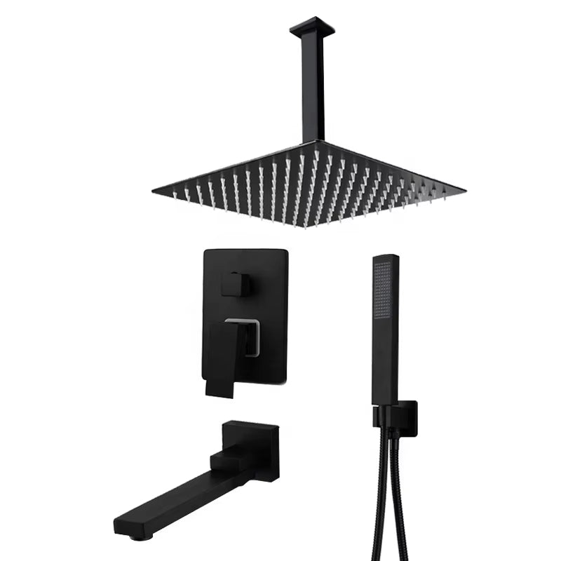 Luxury Bathroom Black Thermostatic Wall Mounted Shower Set-6011ML