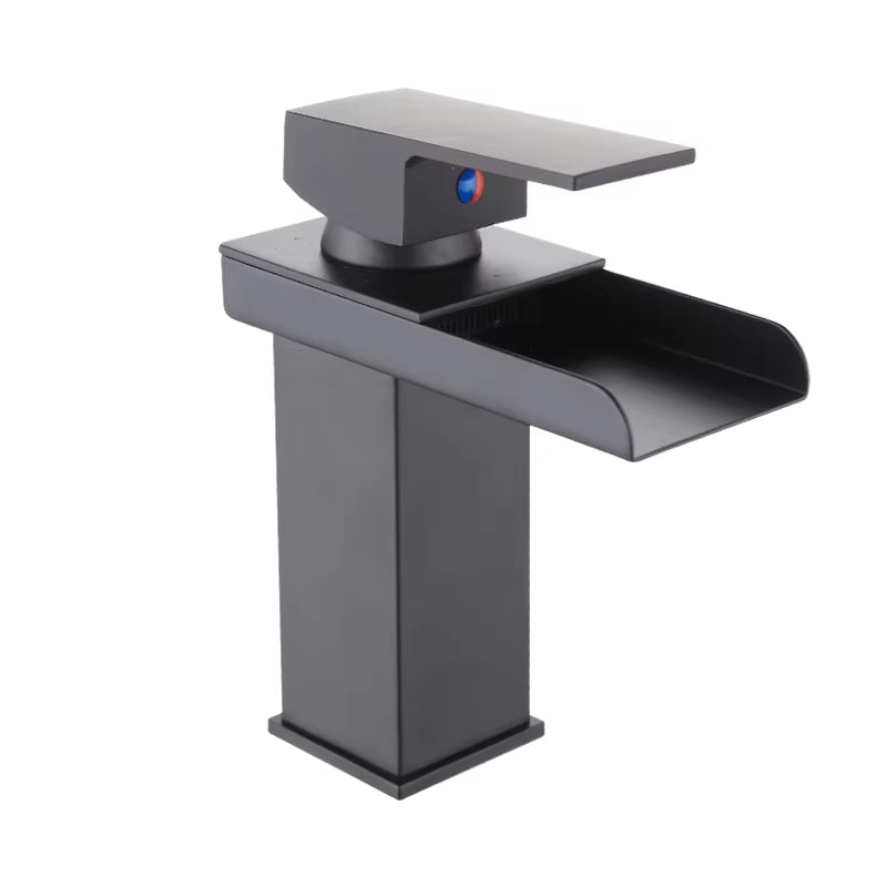 Black Waterfall Hot And Cold Counter Wash Face And Hand Wash Home Bathroom Faucet-5307