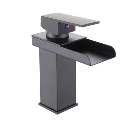 Black Waterfall Hot And Cold Counter Wash Face And Hand Wash Home Bathroom Faucet-5307