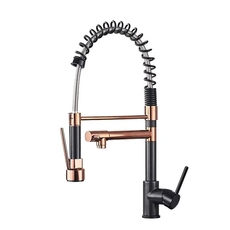 Spring-Loaded Hot And Cold Water Kitchen Sink Faucet-8588