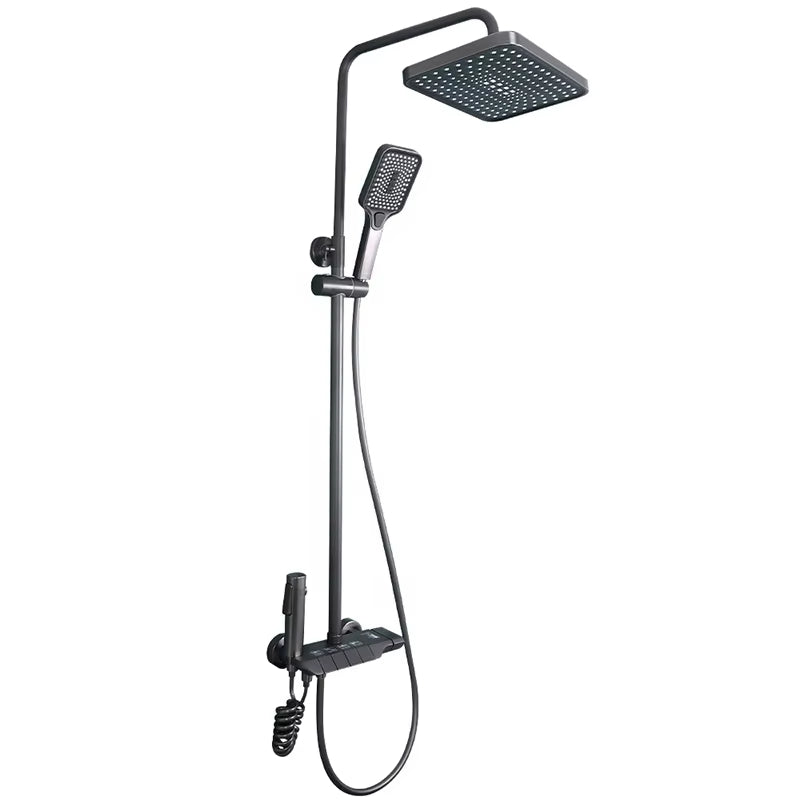 Wall Mounted Bathroom Shower Set Bathroom Thermostatic Shower Booster Shower Head Piano Shower Faucet Set-6283MB