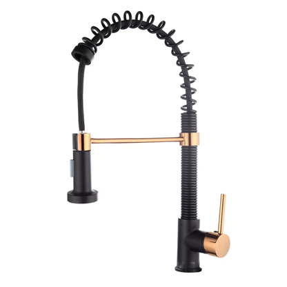 Spring Loaded Hot And Cold Water Kitchen Sink Pull Down Faucet-8591