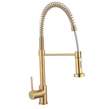 Spring-Loaded Single-Hole Handle 360-Degree Rotating Kitchen Faucet-8557