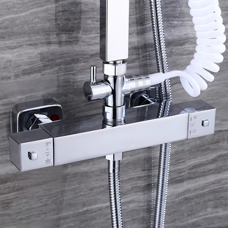 Bathroom Thermostatic Shower With Handheld Shower Set-6909