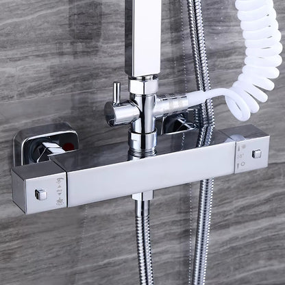 Bathroom Thermostatic Shower With Handheld Shower Set-6909