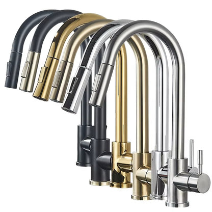 Golden Stretch Rotating Kitchen And Bathroom Hot And Cold Water Faucet-5342G